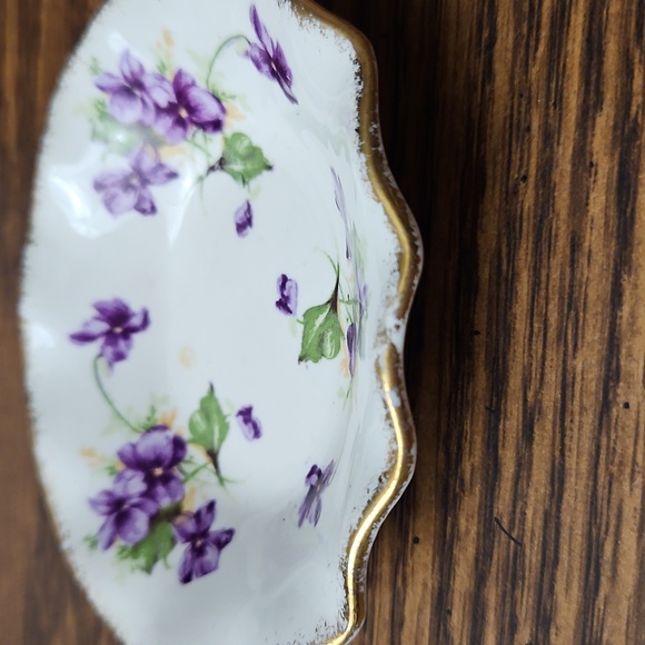 3090 by James Kent(England) Purple Violets-Yellow Flowers-Brush Gold-Bone China - Picture 5 of 5